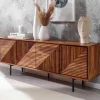 Wohnen 4-türiges Massivholz Sideboard 140 cm breit - Surin
