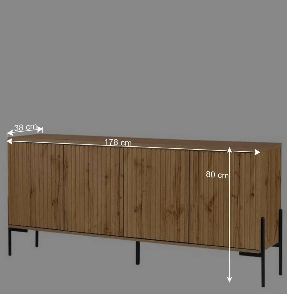 Wohnen Küchenschränke|Sideboards & Kommoden*4-türiges Sideboard im Skandi Design - Elastian