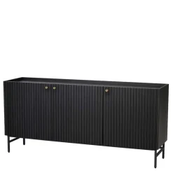 Wohnen Sideboards & Kommoden|Wohnzimmerschränke*3-türiges Sideboard in Schwarz - Hemorian