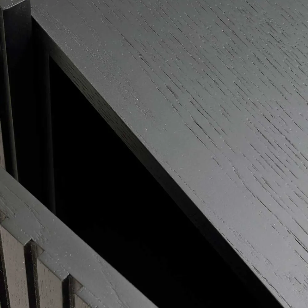 Wohnen Sideboards & Kommoden|Wohnzimmerschränke*3-türiges Sideboard in Schwarz - Hemorian