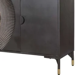 Wohnen 4-türiges Sideboard in Schwarz und Messing - Alkatar