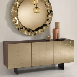Wohnen 3-türiges Sideboard mit Spiegel Front Bronze - Imarena