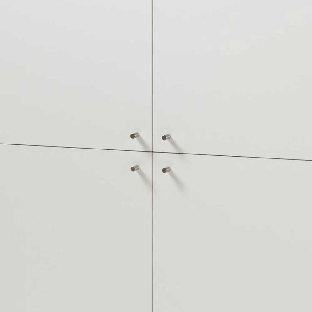 Wohnen 4-türiges Skandi Highboard in Weiß & Eiche - Cablos