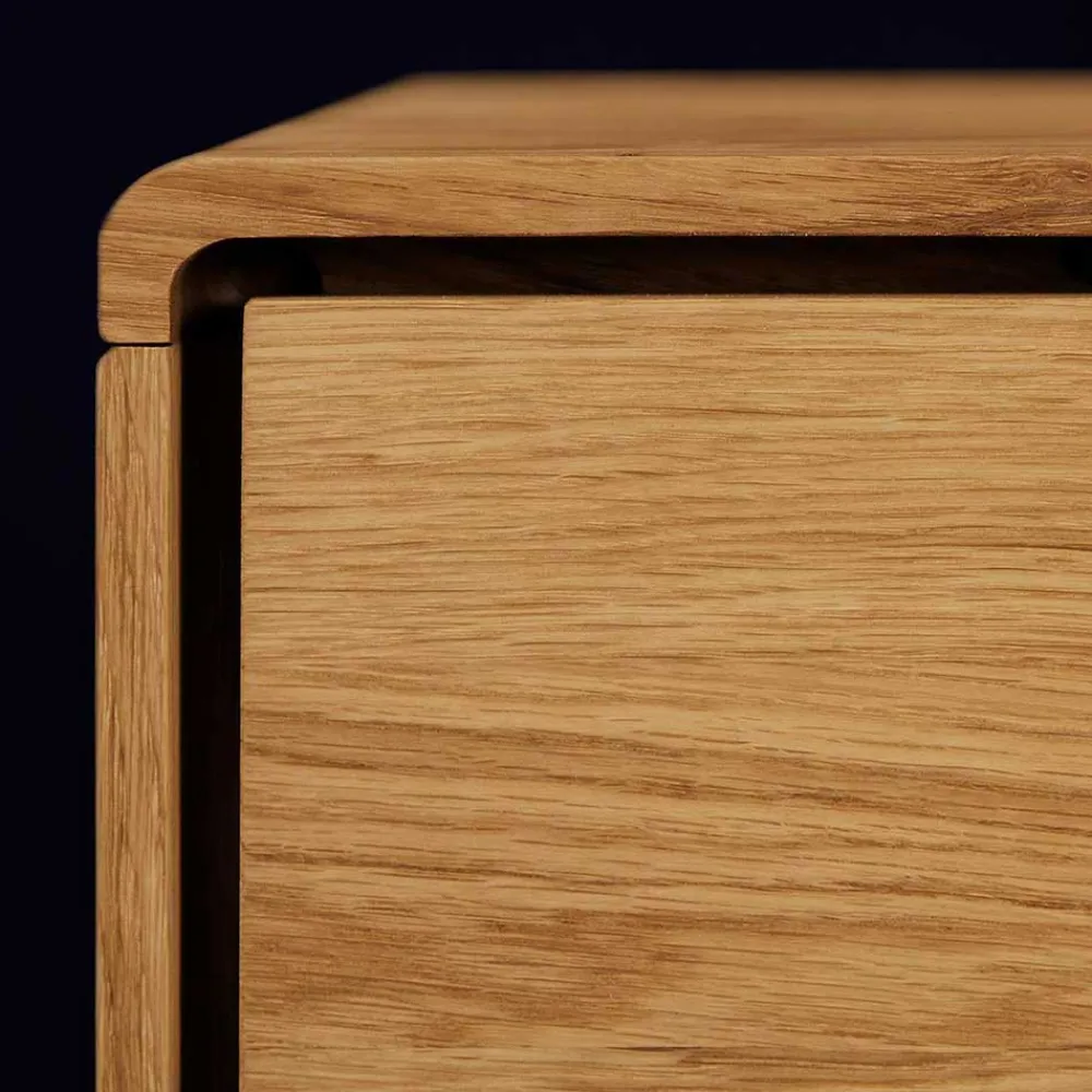 Wohnen 2-türiges TV Lowboard aus Holz Wildeiche - Eavy I