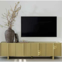 Wohnen Tv & Hifi-Möbel|Tv & Hifi-Möbel*4-türiges TV Lowboard in Khaki - Biledda