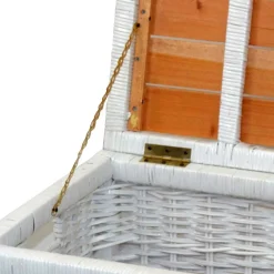 Wohnen Rattanmöbel|Holztruhen*Truhe Wohnzimmertisch aus Rattan Weiß - Jacopo