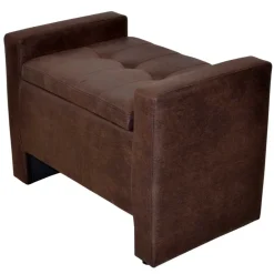 Wohnen Truhenbank in Braun mit Wangengestell - Rever