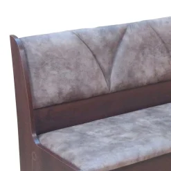 Wohnen Küchenbänke|Esszimmerbänke*Truhenbank in Nussbaum Dunkel Croama mit Microfaser Hellbraun