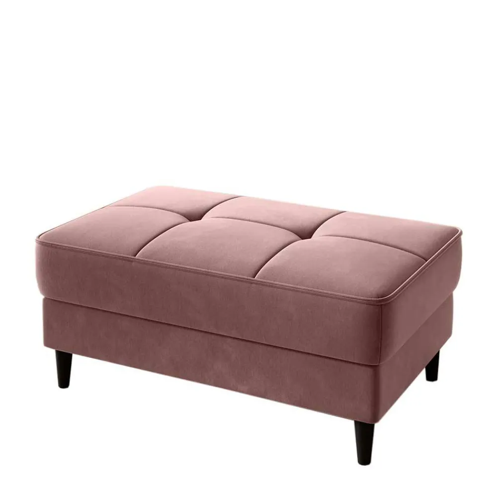 Wohnen Truhen-Hocker in Rosenholz Stoffbezug - Dacura