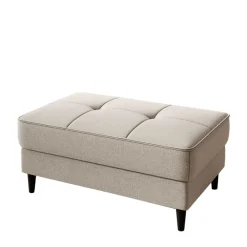 Wohnen Truhen-Polsterhocker in Cremeweiß Stoff - Philippe