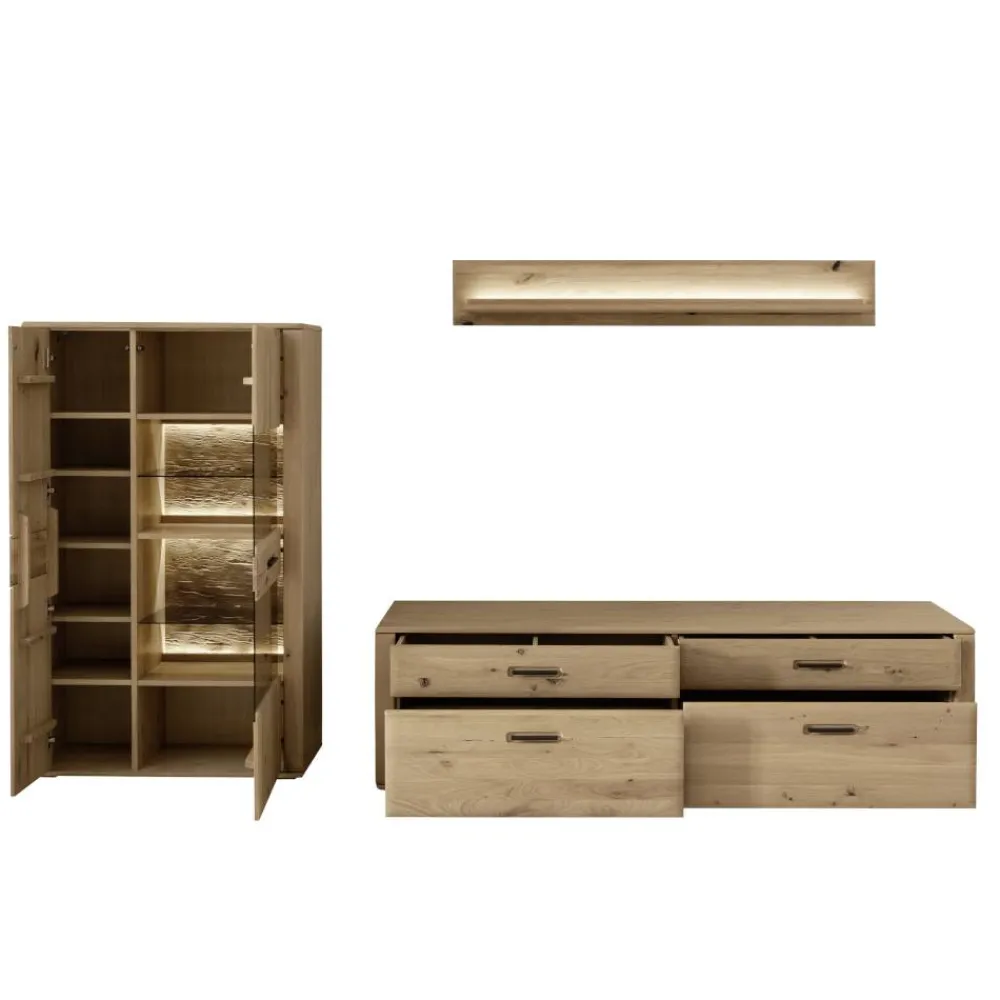 Wohnen TV Anbauwand Möbelset modern - Jevedaz (dreiteilig)