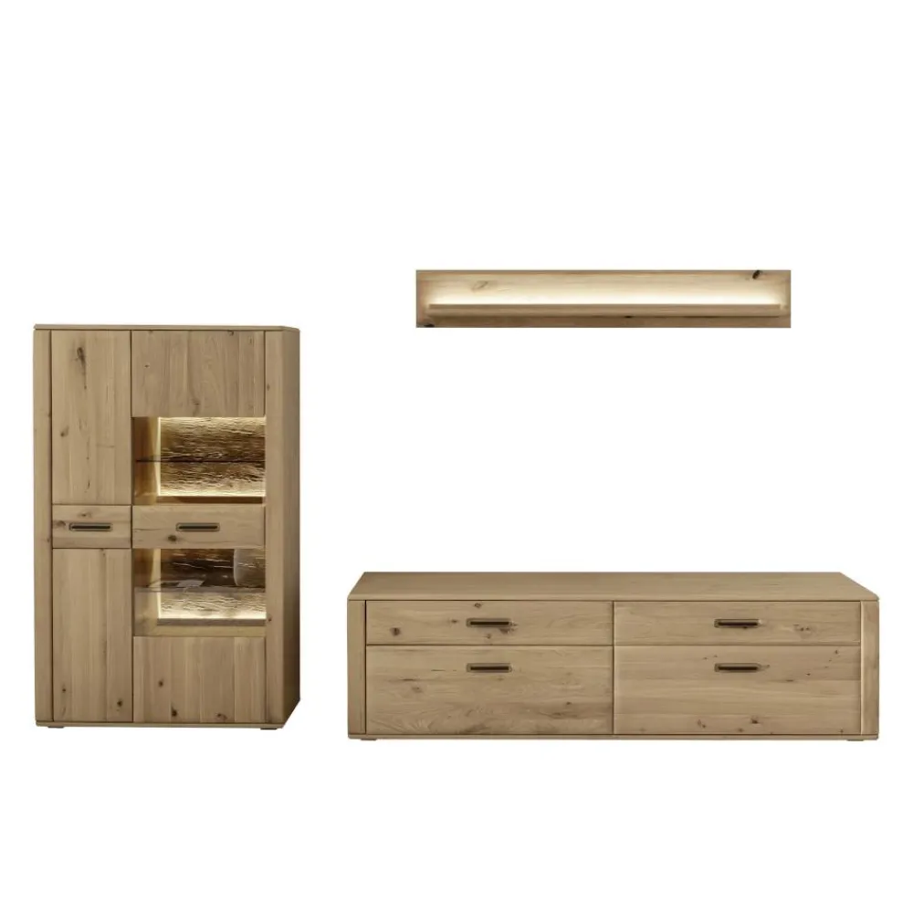 Wohnen TV Anbauwand Möbelset modern - Jevedaz (dreiteilig)