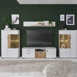 Wohnen TV Anbauwand Set modern - Nenaloro (vierteilig)