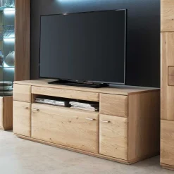 Wohnen Sideboards & Kommoden|Tv & Hifi-Möbel*TV Bank in Eiche Bianco teilmassiv Pontros 2-türig