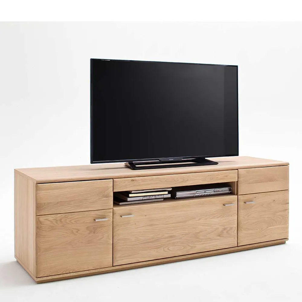 Wohnen Sideboards & Kommoden|Tv & Hifi-Möbel*TV Bank in Eiche Bianco teilmassiv Pontros 2-türig