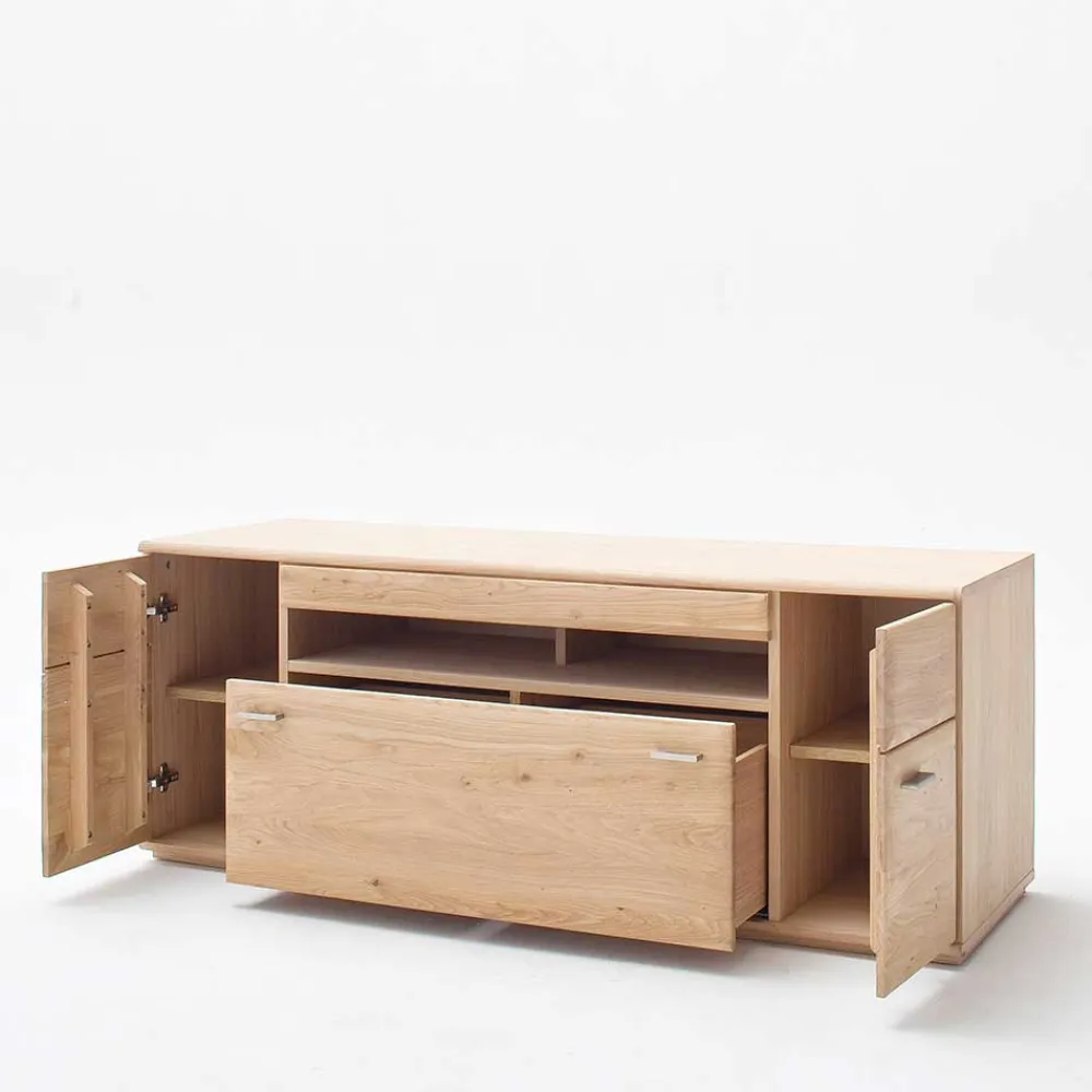 Wohnen Sideboards & Kommoden|Tv & Hifi-Möbel*TV Bank in Eiche Bianco teilmassiv Pontros 2-türig