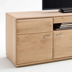 Wohnen Sideboards & Kommoden|Tv & Hifi-Möbel*TV Bank in Eiche Bianco teilmassiv Pontros 2-türig