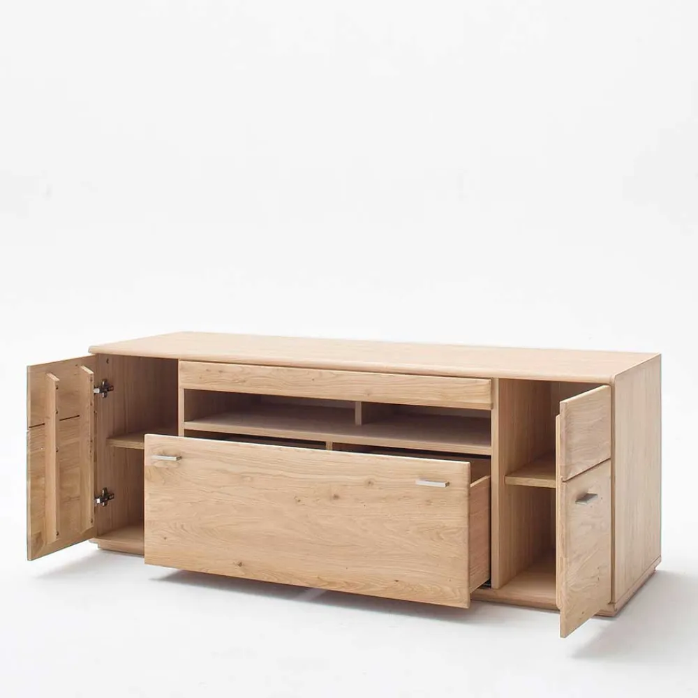Wohnen Sideboards & Kommoden|Tv & Hifi-Möbel*TV Bank in Eiche Bianco teilmassiv Pontros 2-türig