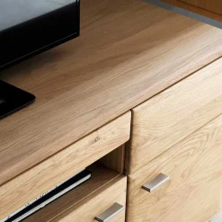 Wohnen Sideboards & Kommoden|Tv & Hifi-Möbel*TV Bank in Eiche Bianco teilmassiv Pontros 2-türig