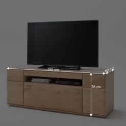 Wohnen Sideboards & Kommoden|Tv & Hifi-Möbel*TV Bank in Eiche Bianco teilmassiv Pontros 2-türig