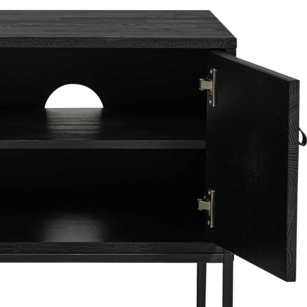 Wohnen TV Board - teilmassiv in Schwarz - Almery