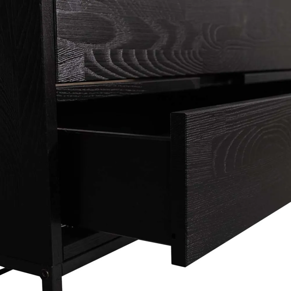 Wohnen TV Board - teilmassiv in Schwarz - Almery