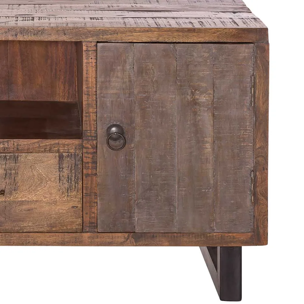 Wohnen Schwarze Möbel|Sideboards & Kommoden*TV Board aus Recyclingholz Mango - Bahiro