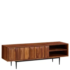 Wohnen TV Board aus Sheesham Massivholz & Metall - Elmin
