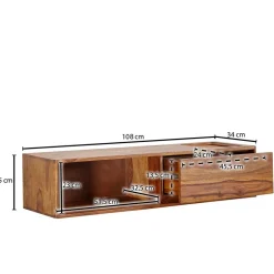 Wohnen Tv & Hifi-Möbel|Tv & Hifi-Möbel*TV Board für die Wandmontage aus Massivholz - Vanskupa