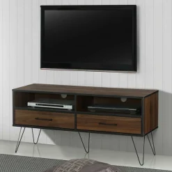 Wohnen TV Board in brauner Holzoptik - Hamidy