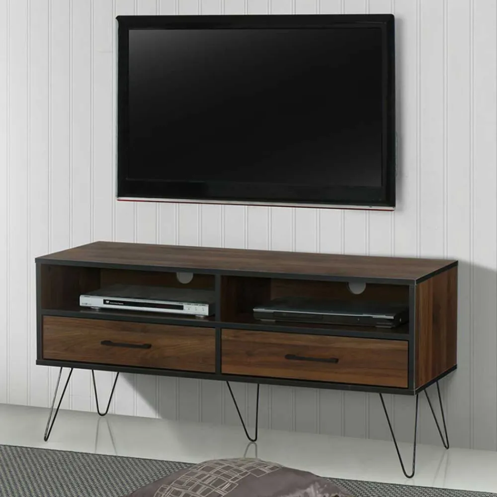 Wohnen TV Board in brauner Holzoptik - Hamidy