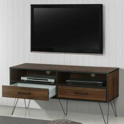 Wohnen TV Board in brauner Holzoptik - Hamidy