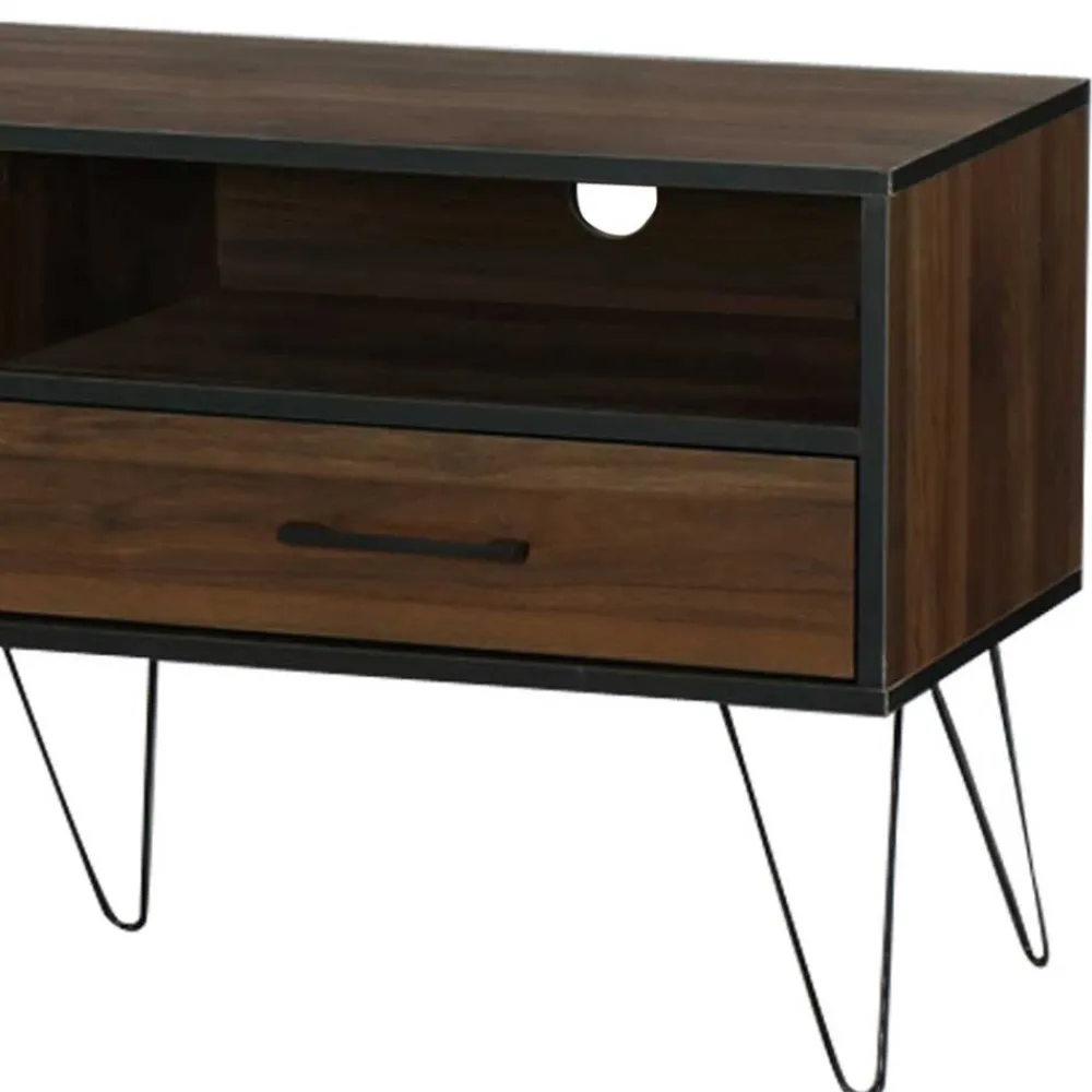 Wohnen TV Board in brauner Holzoptik - Hamidy