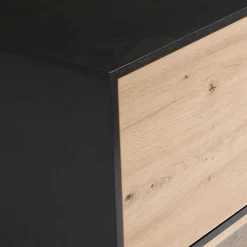 Wohnen TV Board in Eiche und Schwarz - Heraklion