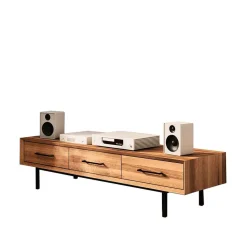 Wohnen TV Board mit drei Schubladen aus Wildeiche - Kerfa