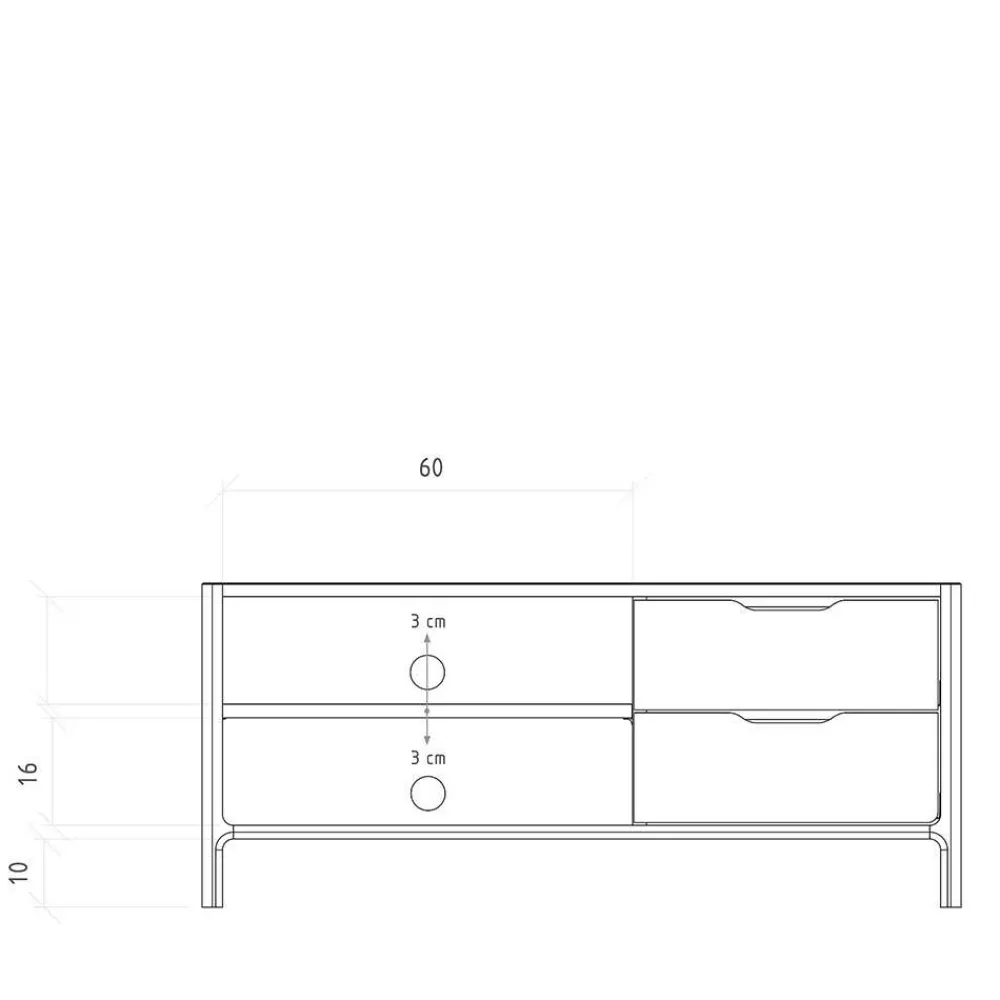 Wohnen Sideboards & Kommoden|Tv & Hifi-Möbel*TV Board mit zwei Fächern und zwei Schubladen - Lana