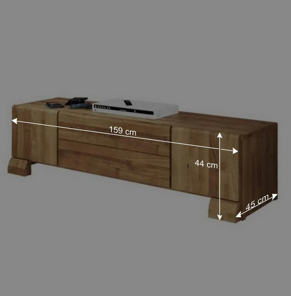 Wohnen TV Board Vaskov aus Wildeiche Massivholz