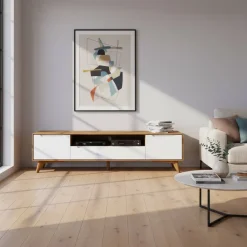 Wohnen Weiße Möbel|Tv & Hifi-Möbel*TV Element Lowboard in Weiß & Natur - Diesta