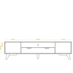 Wohnen Weiße Möbel|Tv & Hifi-Möbel*TV Element Lowboard in Weiß & Natur - Diesta