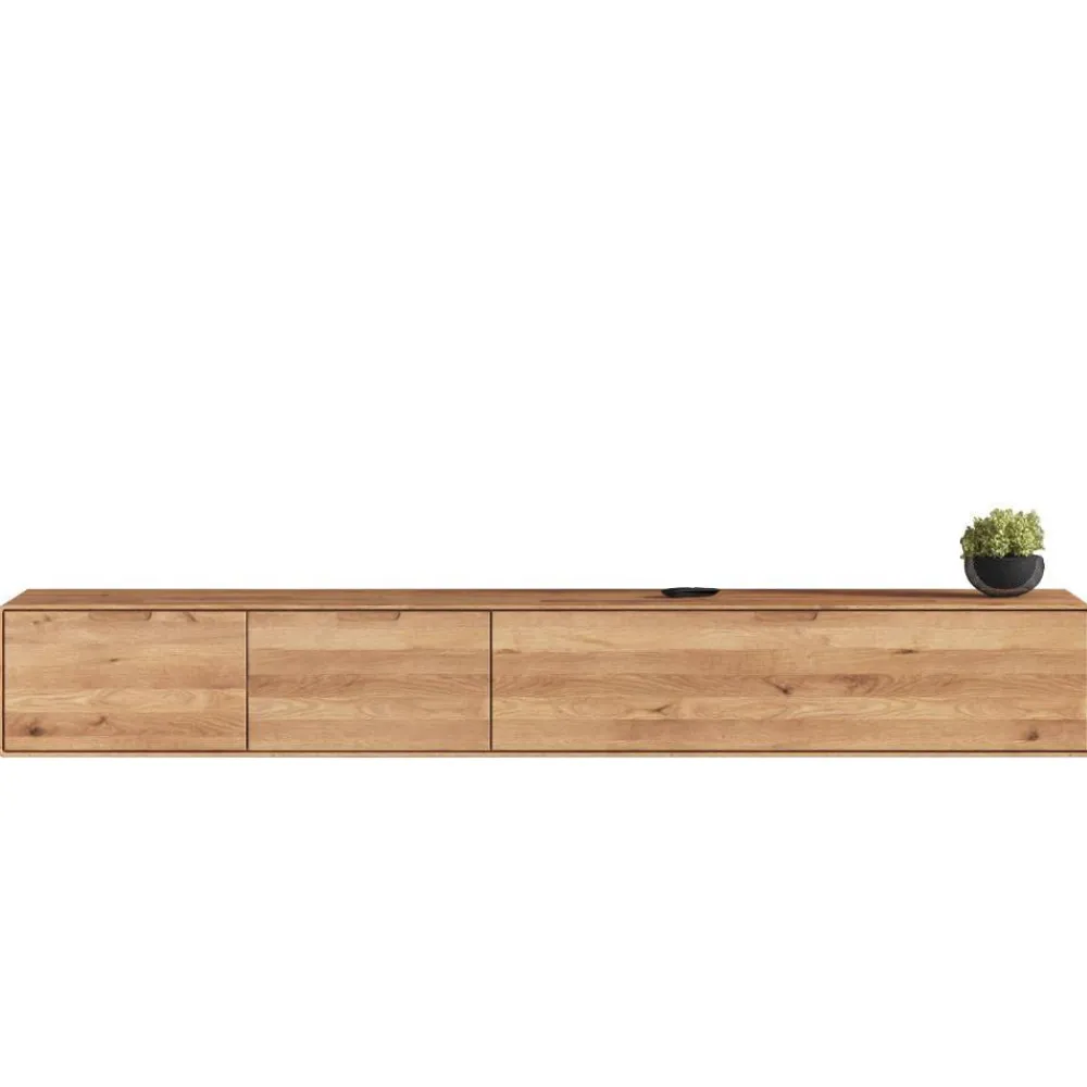 Wohnen TV Hänge-Lowboard aus Wildeiche Massivholz - Holiday