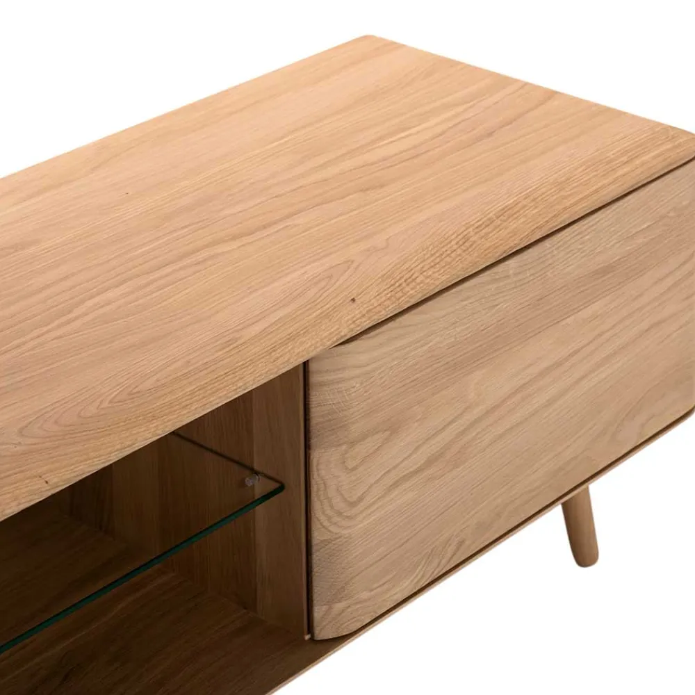 Wohnen Lowboards|Tv & Hifi-Möbel*TV Kommode in Eiche Bianco massiv - Bakaras