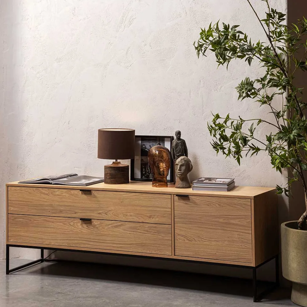 Wohnen TV Kommode in Eiche Natur Dekor - Ariadelco