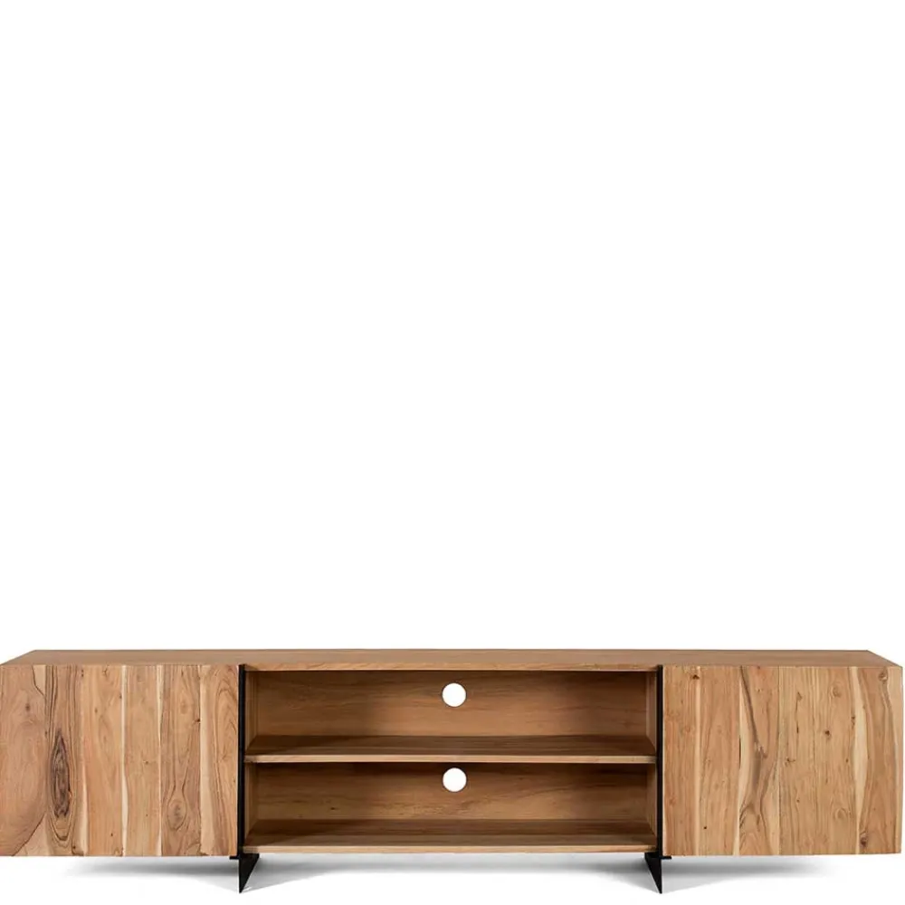 Wohnen TV Lowboard aus Akazienholz und Metall - Bastima