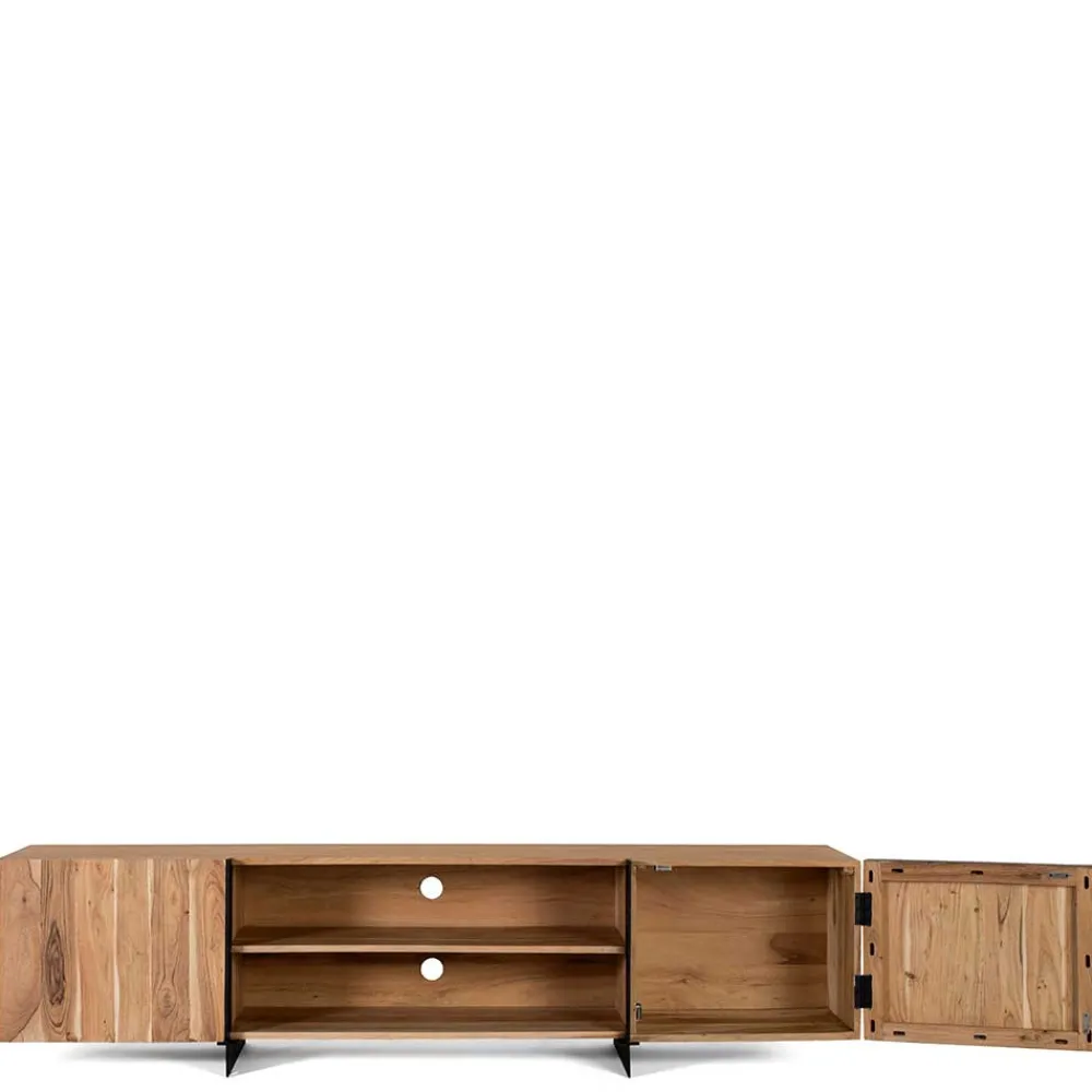 Wohnen TV Lowboard aus Akazienholz und Metall - Bastima