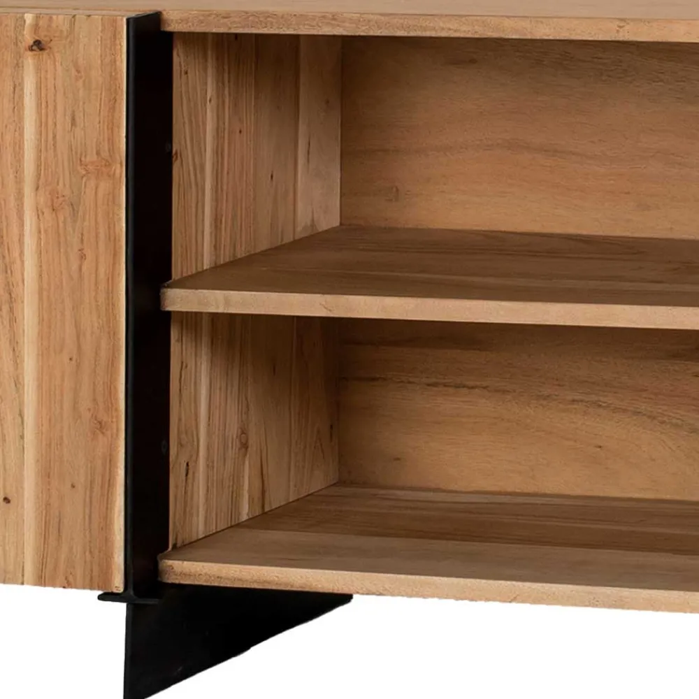 Wohnen TV Lowboard aus Akazienholz und Metall - Bastima