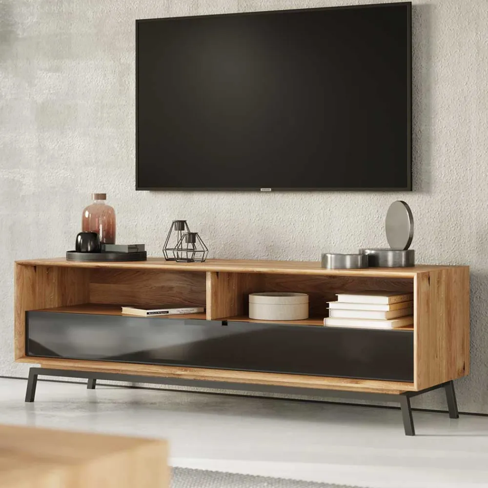 Wohnen Tv & Hifi-Möbel|Tv & Hifi-Möbel*TV Lowboard aus Eiche und Metall - Fabiella