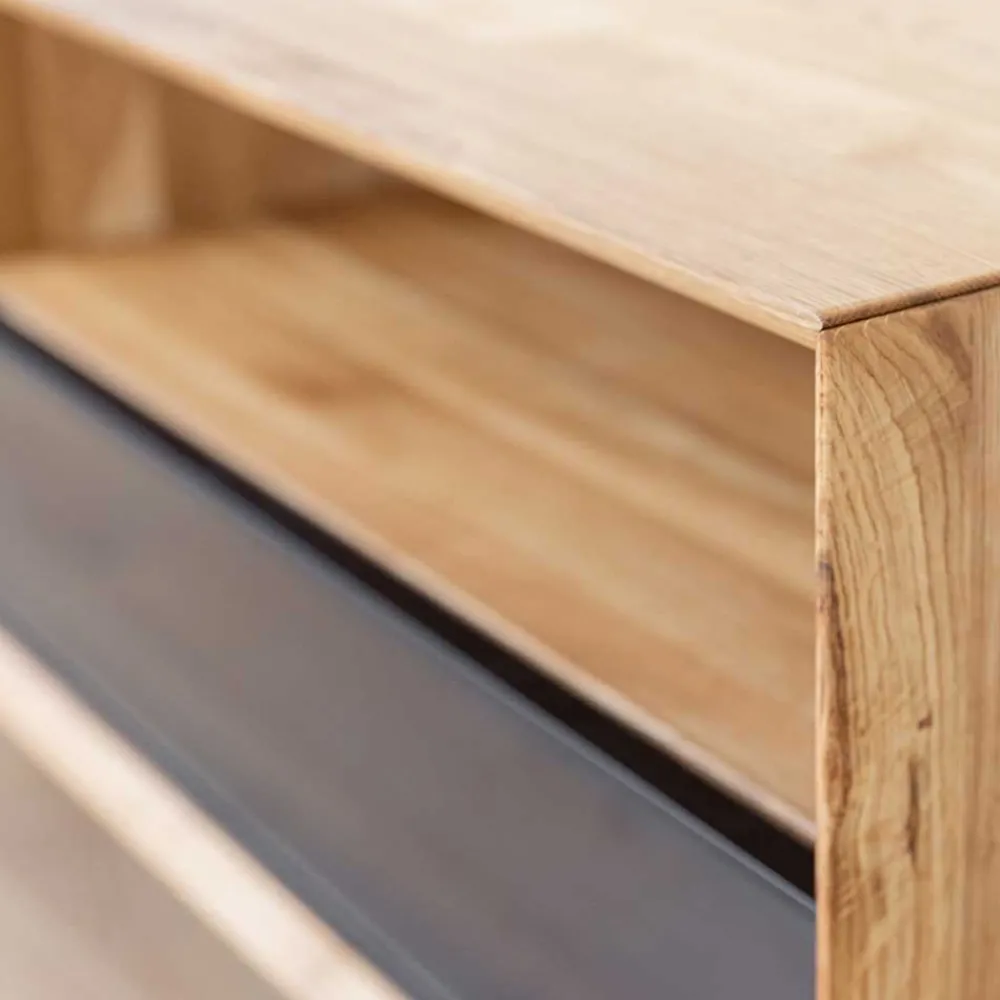 Wohnen Tv & Hifi-Möbel|Tv & Hifi-Möbel*TV Lowboard aus Eiche und Metall - Fabiella