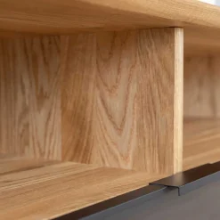 Wohnen Tv & Hifi-Möbel|Tv & Hifi-Möbel*TV Lowboard aus Eiche und Metall - Fabiella