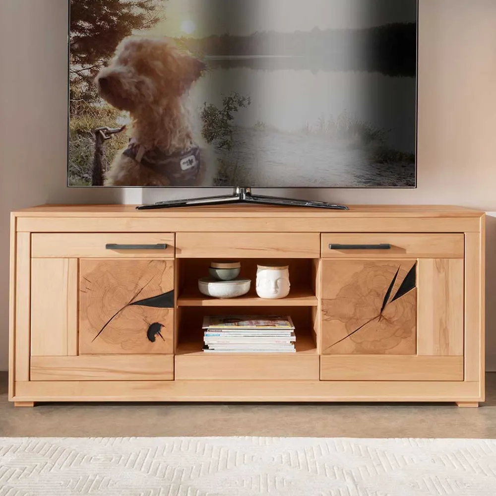 Wohnen Tv & Hifi-Möbel|Tv & Hifi-Möbel*TV Lowboard aus geöltem Kernbuche Holz - Sarosca