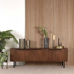 Wohnen Tv & Hifi-Möbel|Tv & Hifi-Möbel*TV Lowboard aus Mangoholz in Dunkelbraun - Enija